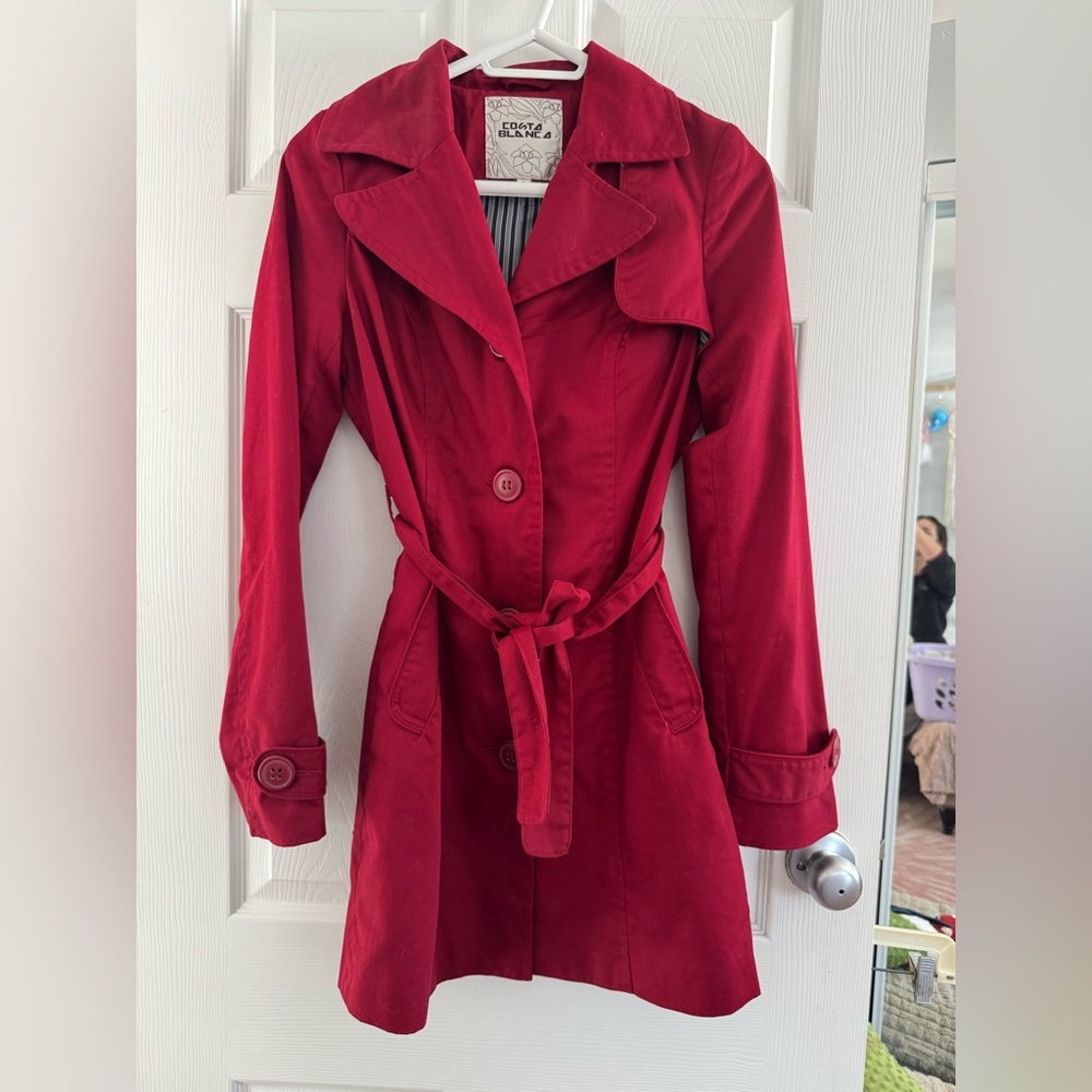 Costa Blanca Vibrant Red Trench Coat